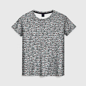 Женская футболка 3D с принтом Ничоси, сколько ничоси! в Курске, 100% полиэфир ( синтетическое хлопкоподобное полотно) | прямой крой, круглый вырез горловины, длина до линии бедер | meme | nichosee | nichosi | мем | ничоси | привидение | прикол | толпа | удивление