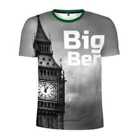 Мужская футболка 3D спортивная с принтом Big Ben в Курске, 100% полиэстер с улучшенными характеристиками | приталенный силуэт, круглая горловина, широкие плечи, сужается к линии бедра | Тематика изображения на принте: england | london | англия | биг бен | лондон