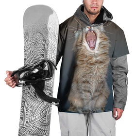 Накидка на куртку 3D с принтом Мартовский кот в Курске, 100% полиэстер |  | кот | кошка | март | пасть | усы