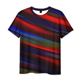 Мужская футболка 3D с принтом Абстрактные линии в Курске, 100% полиэфир | прямой крой, круглый вырез горловины, длина до линии бедер | абстракция | полосы