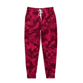 Мужские брюки 3D с принтом Розовый камуфляж в Курске, 100% полиэстер | манжеты по низу, эластичный пояс регулируется шнурком, по бокам два кармана без застежек, внутренняя часть кармана из мелкой сетки | армейский