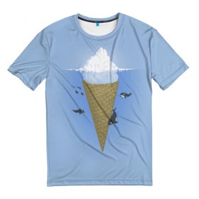 Мужская футболка 3D с принтом Мороженое в Курске, 100% полиэфир | прямой крой, круглый вырез горловины, длина до линии бедер | food | ice cream | вкусно | еда | мороженое