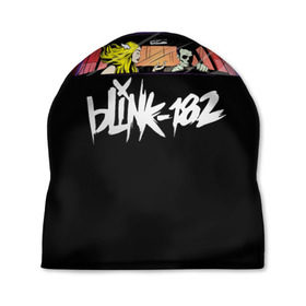 Шапка 3D с принтом Blink-182 в Курске, 100% полиэстер | универсальный размер, печать по всей поверхности изделия | Тематика изображения на принте: blink | california | pop | punk | rock | группа | калифорния | панк | рок