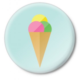 Значок с принтом POP в Курске,  металл | круглая форма, металлическая застежка в виде булавки | food | ice cream | love | вкусно | еда | мороженое