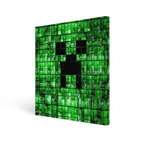 Холст квадратный с принтом Minecraft в Курске, 100% ПВХ |  | game | green | minecraft | игра | игрок | компьютерные игры | майнкрафт