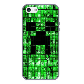 Чехол для iPhone 5/5S матовый с принтом Minecraft в Курске, Силикон | Область печати: задняя сторона чехла, без боковых панелей | game | green | minecraft | игра | игрок | компьютерные игры | майнкрафт