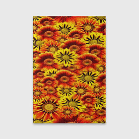 Обложка для паспорта матовая кожа с принтом Цветы в Курске, натуральная матовая кожа | размер 19,3 х 13,7 см; прозрачные пластиковые крепления | flower | оранжевый | цветочки | цветы