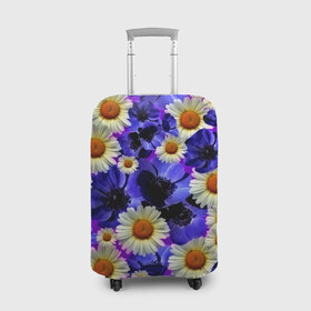 Чехол для чемодана 3D с принтом Цветочки в Курске, 86% полиэфир, 14% спандекс | двустороннее нанесение принта, прорези для ручек и колес | flower | лето | поле | полевой цветок | фиолетовый | цветочки | цветы