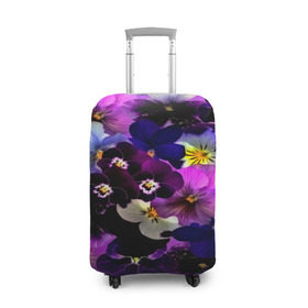 Чехол для чемодана 3D с принтом Flower Garden в Курске, 86% полиэфир, 14% спандекс | двустороннее нанесение принта, прорези для ручек и колес | паттерн | разноцветный | цветы