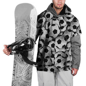 Накидка на куртку 3D с принтом Футбольный мяч в Курске, 100% полиэстер |  | паттерн | черно белый