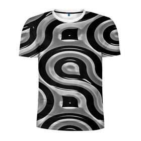 Мужская футболка 3D спортивная с принтом Минимализм в Курске, 100% полиэстер с улучшенными характеристиками | приталенный силуэт, круглая горловина, широкие плечи, сужается к линии бедра | Тематика изображения на принте: линии | монохромный | узор