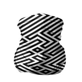 Бандана-труба 3D с принтом optical illusion в Курске, 100% полиэстер, ткань с особыми свойствами — Activecool | плотность 150‒180 г/м2; хорошо тянется, но сохраняет форму | геометрия | оптическая иллюзия | черно белый