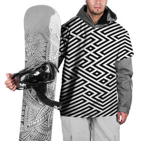 Накидка на куртку 3D с принтом optical illusion в Курске, 100% полиэстер |  | Тематика изображения на принте: геометрия | оптическая иллюзия | черно белый