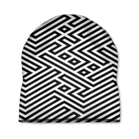 Шапка 3D с принтом optical illusion в Курске, 100% полиэстер | универсальный размер, печать по всей поверхности изделия | геометрия | оптическая иллюзия | черно белый