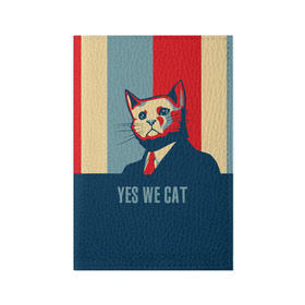 Обложка для паспорта матовая кожа с принтом Yes we CAT в Курске, натуральная матовая кожа | размер 19,3 х 13,7 см; прозрачные пластиковые крепления | cat | kitty | животные | киса | кот | котенок | котэ | кошка