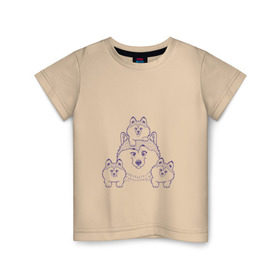 Детская футболка хлопок с принтом Аляскинские маламуты в Курске, 100% хлопок | круглый вырез горловины, полуприлегающий силуэт, длина до линии бедер | husky | malamute | арт | маламут | собака | хаски