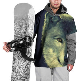 Накидка на куртку 3D с принтом Серый волк в Курске, 100% полиэстер |  | аука | бирюк | волк | волчара | волчица | волчок | глаза | животное | животные | зверь | зеленые | койот | млекопитающее | нос | санитар леса | серый | уши | фауна | фон | хищник | черный | шакал | шерсть