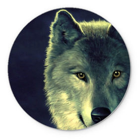 Коврик круглый с принтом Серый волк в Курске, резина и полиэстер | круглая форма, изображение наносится на всю лицевую часть | аука | бирюк | волк | волчара | волчица | волчок | глаза | животное | животные | зверь | зеленые | койот | млекопитающее | нос | санитар леса | серый | уши | фауна | фон | хищник | черный | шакал | шерсть