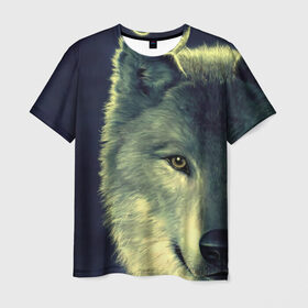 Мужская футболка 3D с принтом Серый волк в Курске, 100% полиэфир | прямой крой, круглый вырез горловины, длина до линии бедер | аука | бирюк | волк | волчара | волчица | волчок | глаза | животное | животные | зверь | зеленые | койот | млекопитающее | нос | санитар леса | серый | уши | фауна | фон | хищник | черный | шакал | шерсть