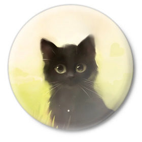Значок с принтом Котик в Курске,  металл | круглая форма, металлическая застежка в виде булавки | Тематика изображения на принте: cat | kitty | животные | киса | кот | котенок | котэ | кошка