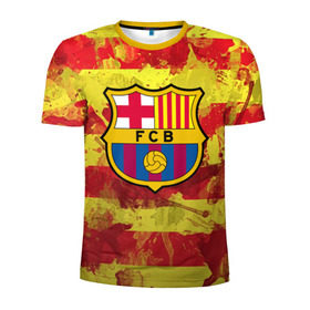 Мужская футболка 3D спортивная с принтом Барселона №1! в Курске, 100% полиэстер с улучшенными характеристиками | приталенный силуэт, круглая горловина, широкие плечи, сужается к линии бедра | barcelona | fc | fcb | барселона | испания | футбольный клуб