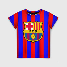 Детская футболка 3D с принтом Браса лучшая команда! в Курске, 100% гипоаллергенный полиэфир | прямой крой, круглый вырез горловины, длина до линии бедер, чуть спущенное плечо, ткань немного тянется | barcelona | fc | fcb | барселона | испания | футбольный клуб