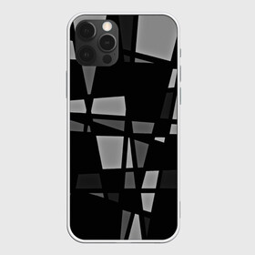 Чехол для iPhone 12 Pro с принтом Geometry figure в Курске, силикон | область печати: задняя сторона чехла, без боковых панелей | бумага | геометрия | грани | изгиб | линии | полигоны | полосы | постель | серый | сочетания | текстура | треугольники | черный