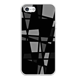 Чехол для iPhone 5/5S матовый с принтом Geometry figure в Курске, Силикон | Область печати: задняя сторона чехла, без боковых панелей | бумага | геометрия | грани | изгиб | линии | полигоны | полосы | постель | серый | сочетания | текстура | треугольники | черный