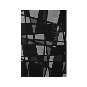 Обложка для паспорта матовая кожа с принтом Geometry figure в Курске, натуральная матовая кожа | размер 19,3 х 13,7 см; прозрачные пластиковые крепления | бумага | геометрия | грани | изгиб | линии | полигоны | полосы | постель | серый | сочетания | текстура | треугольники | черный