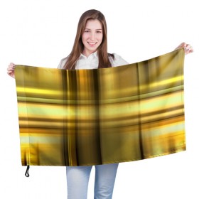 Флаг 3D с принтом Yellow Texture в Курске, 100% полиэстер | плотность ткани — 95 г/м2, размер — 67 х 109 см. Принт наносится с одной стороны | бумага | геометрия | грани | желтый | изгиб | линии | полигоны | полосы | постель | сочетания | текстура | треугольники