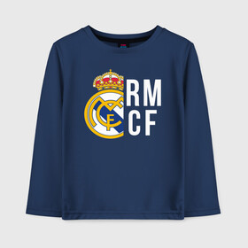 Детский лонгслив хлопок с принтом Real Madrid - RM CF (Classic) в Курске, 100% хлопок | круглый вырез горловины, полуприлегающий силуэт, длина до линии бедер | Тематика изображения на принте: cf | real | real madrid | rn | мадрид | реал | футбол