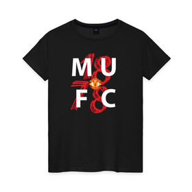 Женская футболка хлопок с принтом Manchester United - 1878 в Курске, 100% хлопок | прямой крой, круглый вырез горловины, длина до линии бедер, слегка спущенное плечо | manchester united | манчестер юнайтед | футбол