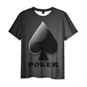 Мужская футболка 3D с принтом Poker (пики) в Курске, 100% полиэфир | прямой крой, круглый вырез горловины, длина до линии бедер | 