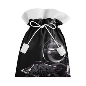 Подарочный 3D мешок с принтом Водка и черная икра в Курске, 100% полиэстер | Размер: 29*39 см | Тематика изображения на принте: графин | еда | жидкость | закуска | темный | черный