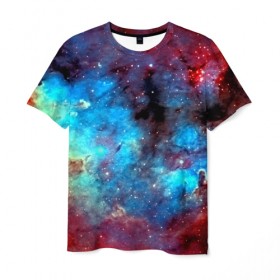 Мужская футболка 3D с принтом Вселенная в Курске, 100% полиэфир | прямой крой, круглый вырез горловины, длина до линии бедер | space | star | вселенная | звезды | космический | космос | созвездие