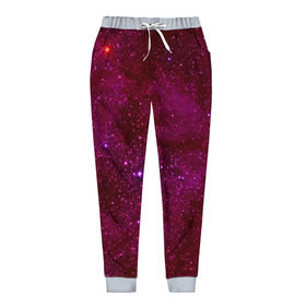 Женские брюки 3D с принтом Розовые звёзды в Курске, полиэстер 100% | прямой крой, два кармана без застежек по бокам, с мягкой трикотажной резинкой на поясе и по низу штанин. В поясе для дополнительного комфорта — широкие завязки | nebula | звезды | созвездие | туманность