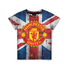 Детская футболка 3D с принтом Manchester United №1! в Курске, 100% гипоаллергенный полиэфир | прямой крой, круглый вырез горловины, длина до линии бедер, чуть спущенное плечо, ткань немного тянется | Тематика изображения на принте: manchester united | манчестер | юнайтед