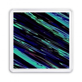 Магнит 55*55 с принтом Azure blue в Курске, Пластик | Размер: 65*65 мм; Размер печати: 55*55 мм | линии | полосы | синие | черный