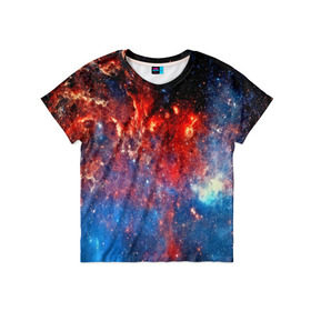 Детская футболка 3D с принтом Млечный путь в Курске, 100% гипоаллергенный полиэфир | прямой крой, круглый вырез горловины, длина до линии бедер, чуть спущенное плечо, ткань немного тянется | nebula | звезды | созвездие | туманность