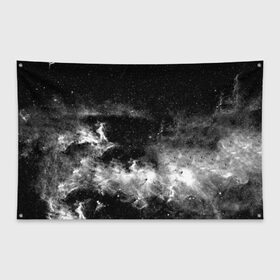 Флаг-баннер с принтом Космос в Курске, 100% полиэстер | размер 67 х 109 см, плотность ткани — 95 г/м2; по краям флага есть четыре люверса для крепления | nebula | звезды | монхромный | созвездие | туманность