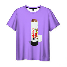 Мужская футболка 3D с принтом Нутелла в Курске, 100% полиэфир | прямой крой, круглый вырез горловины, длина до линии бедер | nutella | нутелла | ореховая паста | помада | сладости | шоколадная паста