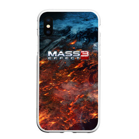 Чехол для iPhone XS Max матовый с принтом Mass Effect в Курске, Силикон | Область печати: задняя сторона чехла, без боковых панелей | n7 | shepard | галактика | жнец | космос | масс | нормандия | планета | шепард | эффект