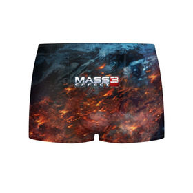 Мужские трусы 3D с принтом Mass Effect в Курске, 50% хлопок, 50% полиэстер | классическая посадка, на поясе мягкая тканевая резинка | Тематика изображения на принте: n7 | shepard | галактика | жнец | космос | масс | нормандия | планета | шепард | эффект