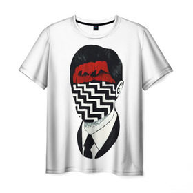 Мужская футболка 3D с принтом Твин Пикс в Курске, 100% полиэфир | прямой крой, круглый вырез горловины, длина до линии бедер | Тематика изображения на принте: twin peaks | дэвид линч | совы | твин пикс | чертовски хороший кофе