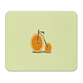 Коврик прямоугольный с принтом Апельсиновый велосипед в Курске, натуральный каучук | размер 230 х 185 мм; запечатка лицевой стороны | 