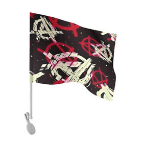 Флаг для автомобиля с принтом Anarchy в Курске, 100% полиэстер | Размер: 30*21 см | анархия | паттерн