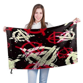 Флаг 3D с принтом Anarchy в Курске, 100% полиэстер | плотность ткани — 95 г/м2, размер — 67 х 109 см. Принт наносится с одной стороны | анархия | паттерн