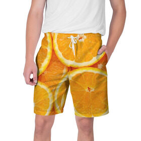 Мужские шорты 3D с принтом Апельсинка в Курске,  полиэстер 100% | прямой крой, два кармана без застежек по бокам. Мягкая трикотажная резинка на поясе, внутри которой широкие завязки. Длина чуть выше колен | Тематика изображения на принте: апельсин | свежесть | фрукт