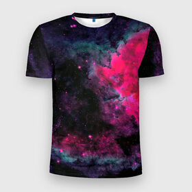 Мужская футболка 3D спортивная с принтом Загадочный космос в Курске, 100% полиэстер с улучшенными характеристиками | приталенный силуэт, круглая горловина, широкие плечи, сужается к линии бедра | space | star | вселенная | звезды | космический | космос | созвездие