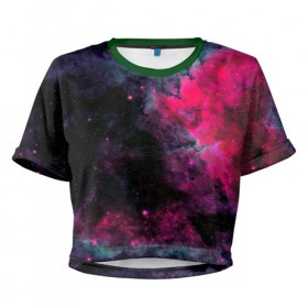 Женская футболка 3D укороченная с принтом Загадочный космос в Курске, 100% полиэстер | круглая горловина, длина футболки до линии талии, рукава с отворотами | space | star | вселенная | звезды | космический | космос | созвездие